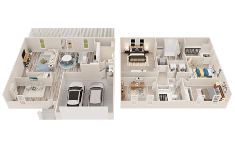 Floor plan for 4 beds, 2.5 baths, 2095 sqft